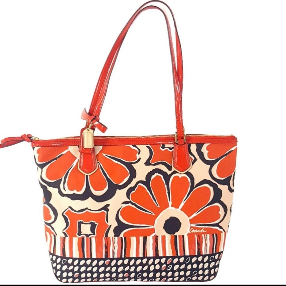 Coach Floral Scarf Print, EUC